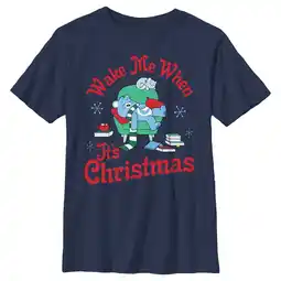 Walmart Boy's Care Bears Bedtime Bear Wake Me When It's Christmas Graphic Tee Navy Blue Large offer