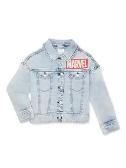 Walmart Disney Marvel Girls’ Denim Jacket, Sizes 4-16 offer