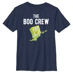Walmart Boy's SpongeBob SquarePants Boo Crew Green Ghost Graphic Tee Navy Blue Small offer