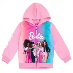 Walmart Barbie Fleece Zip Up Hoodie Toddler to Big Kid offer