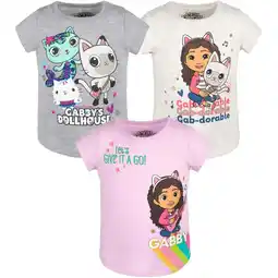 Walmart Dreamworks Gabby's Dollhouse Pandy Paws Toddler Girls 3 Pack T-Shirts offer