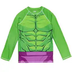 Walmart Marvel Avengers Hulk Toddler Boys Rash Guard Swim Shirt Toddler to Big Kid offer