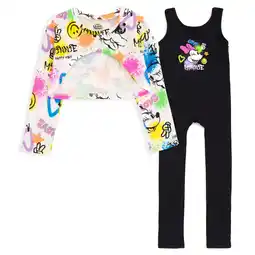 Walmart Disney Minnie Mouse Jumpsuit and Fleece Shrug Outfit Set Graffiti Little Kid to Big Kid offer