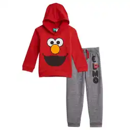 Walmart Sesame Street Elmo Toddler Boys Hoodie and Pants Outfit Set Red/Gray 4T offer