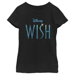 Walmart Girl's Disney Wish Movie Logo T-Shirt - Black - Large offer