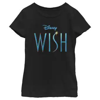 Walmart Girl's Disney Wish Movie Logo T-Shirt - Black - Large offer