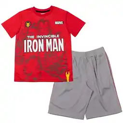 Walmart Marvel Avengers Iron Man Toddler Boys T-Shirt and Shorts Outfit Set Toddler to Big Kid offer