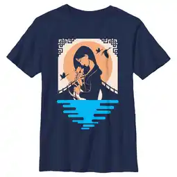 Walmart Boy's Mulan Floral Smell Graphic Tee Navy Blue X Large offer