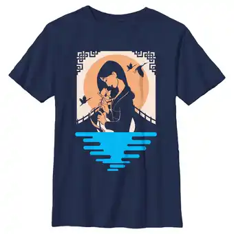Walmart Boy's Mulan Floral Smell Graphic Tee Navy Blue X Large offer
