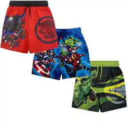 Walmart Marvel Avengers Black Panther Captain America Iron Man Hulk Little Boys 3 Pack Swim Trunks 7 offer
