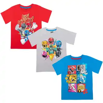 Walmart Power Rangers Big Boys 3 Pack T-Shirts Toddler to Big Kid offer