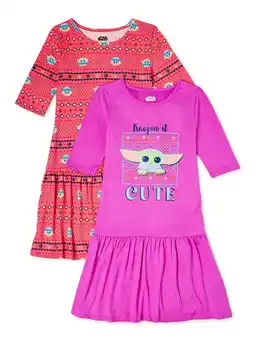 Walmart Star Wars Girls Short Sleeve Playdress, 2-Pack, Sizes 4-12 offer