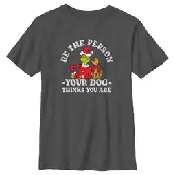 Walmart Boy's Dr. Seuss Grinch Christmas Be the Person Graphic T-Shirt offer