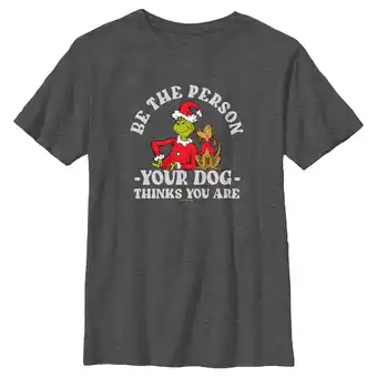 Walmart Boy's Dr. Seuss Grinch Christmas Be the Person Graphic T-Shirt offer