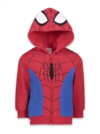 Walmart Marvel Spider-Man Big Boys Fleece Zip Up Hoodie Toddler to Big Kid offer
