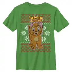 Walmart Boy's Oliver & Company Christmas Oliver Graphic Tee Kelly Green Medium offer