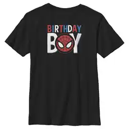 Walmart Boy's Marvel Birthday Boy Spider-Man Graphic Tee Black X Small offer