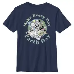 Walmart Boy's Looney Tunes Every Day Is Earth Day Gang Graphic Tee Navy Blue Medium offer