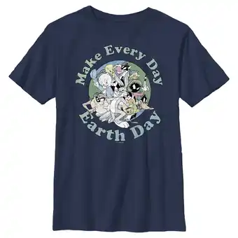 Walmart Boy's Looney Tunes Every Day Is Earth Day Gang Graphic Tee Navy Blue Medium offer