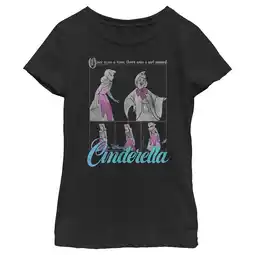 Walmart Girl's Cinderella Once Upon a Time Scene Graphic Tee Black Small offer