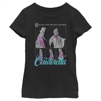 Walmart Girl's Cinderella Once Upon a Time Scene Graphic Tee Black Small offer