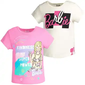 Walmart Barbie Toddler Girls 2 Pack T-Shirts Toddler to Big Kid offer