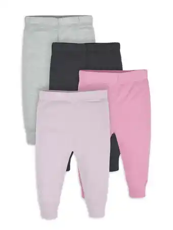 Walmart Gerber Baby Girls Active Pants, 4-Pack, (Newborn - 24 Months) offer