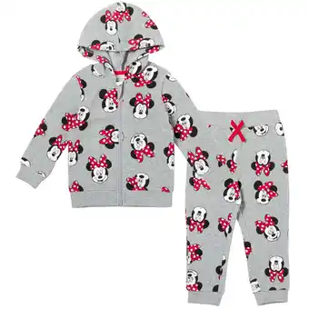Walmart Disney Minnie Mouse Big Girls Fleece Zip Up Hoodie and Jogger Pants Set Toddler to Big Kid offer