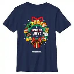 Walmart Boy's Minecraft Spread Joy Wreath Graphic Tee Navy Blue X Large offer