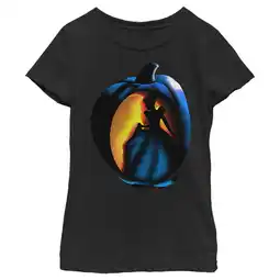 Walmart Girl's Cinderella Halloween Pumpkin Graphic Tee Black Large offer