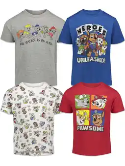 Walmart Paw Patrol Chase Marshall Rubble 4 Pack T-Shirts Toddler to Big Kid offer