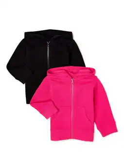 Walmart Garanimals Baby Girls French Terry Hoodie, 2-Pack, Sizes 0/3M-24M offer