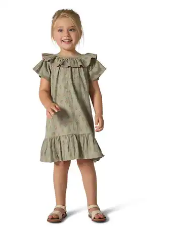 Walmart Modern Moments Toddler Girl Ruffle Neck Dress with Picot Stitch, Sizes 12M-5T offer