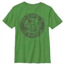 Walmart Boy's Mickey & Friends Life is Better in the Wilderness Graphic Tee Kelly Green Medium offer