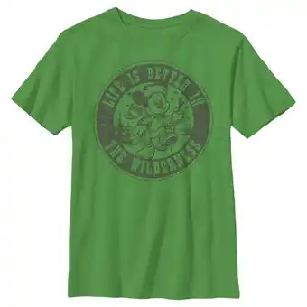 Walmart Boy's Mickey & Friends Life is Better in the Wilderness Graphic Tee Kelly Green Medium offer