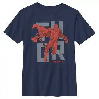 Walmart Boy's Marvel Avengers: Endgame Minimalist Thor Graphic Tee Navy Blue X Large offer