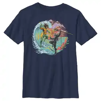 Walmart Boy's Aquaman and the Lost Kingdom Black Manta and Aquaman Graphic Tee Navy Blue Large offer