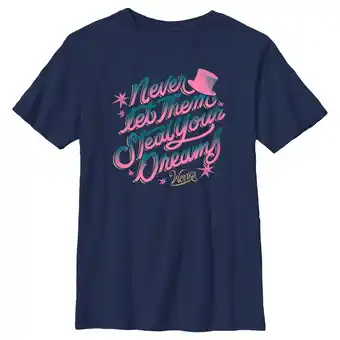 Walmart Boy's Wonka Never Let Them Steal Your Dreams Graphic Tee Navy Blue Small offer