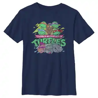 Walmart Boy's Teenage Mutant Ninja Turtles Distressed Characters and Villains Graphic Tee Navy Blue Medium offer