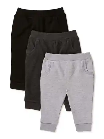 Walmart Garanimals Baby Boy Basic Terry Jogger Pants, 3-Pack, Sizes 0/3M-24M offer