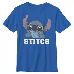 Walmart Boy's Lilo & Stitch Glasses Stitch Graphic Tee Royal Blue Large offer