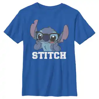Walmart Boy's Lilo & Stitch Glasses Stitch Graphic Tee Royal Blue Large offer
