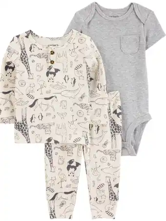 Walmart Carter's Child of Mine Baby Boy Outfit Set, 3-Piece, Sizes Newborn-12 Months offer