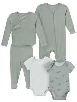 Walmart Modern Moments by Gerber Baby Neutral Super Soft 5-Piece Gift Set, Sizes Newborn - 3/6 Months offer
