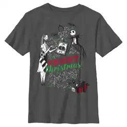 Walmart Boy's The Nightmare Before Christmas Fright Christmas Jack and Sally Graphic Tee offer