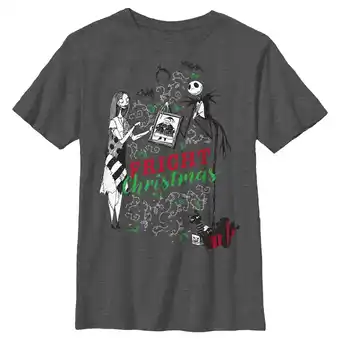 Walmart Boy's The Nightmare Before Christmas Fright Christmas Jack and Sally Graphic Tee offer