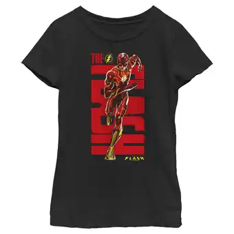 Walmart Girl's The Flash Speedster Bold Red Logo Graphic Tee Black X Small offer