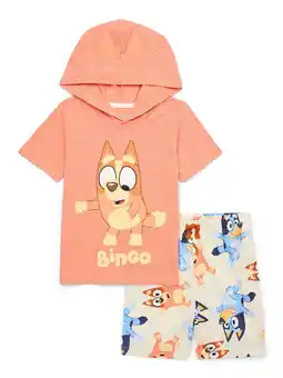 Walmart Bluey Toddler Boys Bingo Cosplay Hooded Tee and Shorts Set, 2-Piece, Sizes 2T-5T offer
