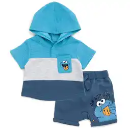 Walmart Sesame Street Cookie Monster Pullover Hoodie and French Terry Shorts Newborn to Toddler offer