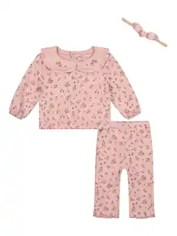 Walmart Kensie Baby Girl 3 Piece Fleece Rib Pant Set, Sizes 0-9 Months offer